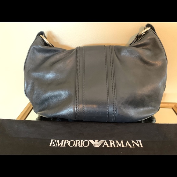 Shoulder Bags - Women Emporio Armani Black Hobo Bag with Gold Buckle